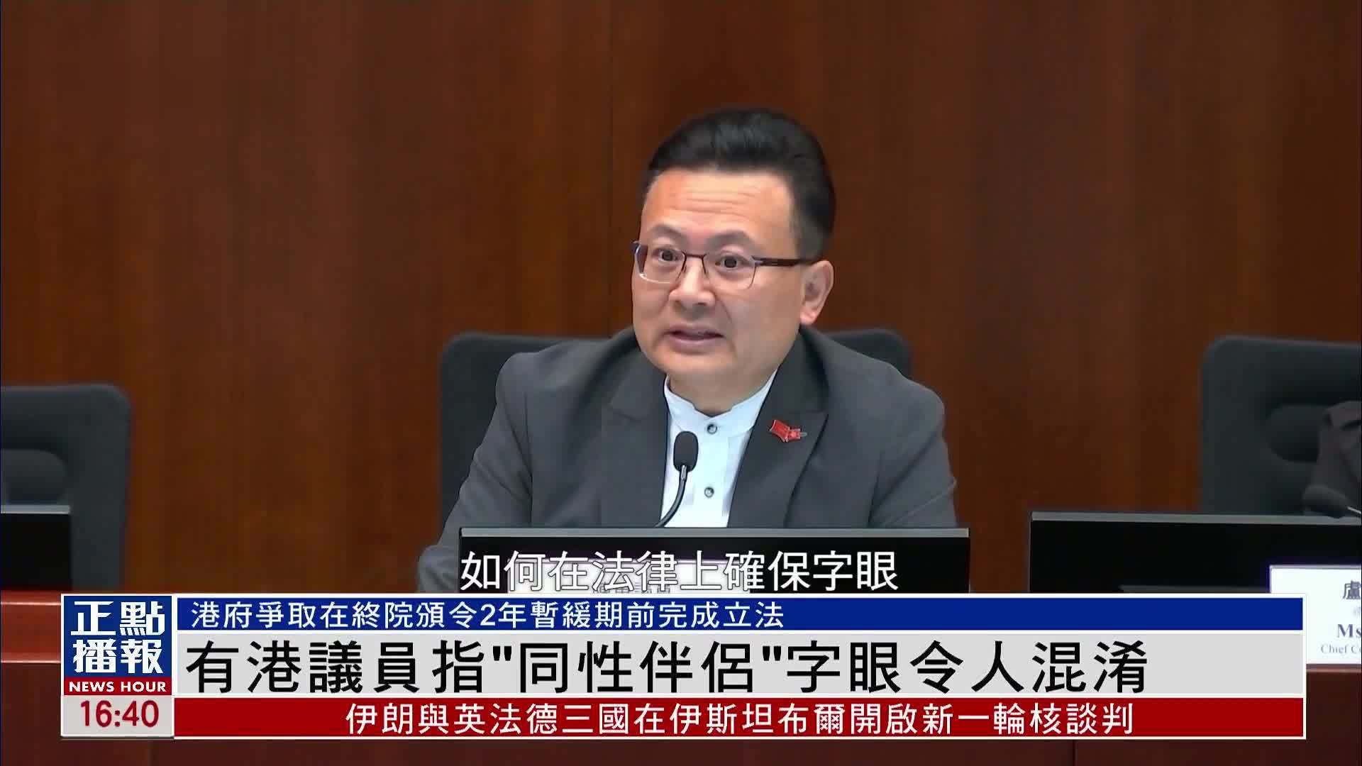多名香港立法会议员指“同性伴侣”字眼令人混淆