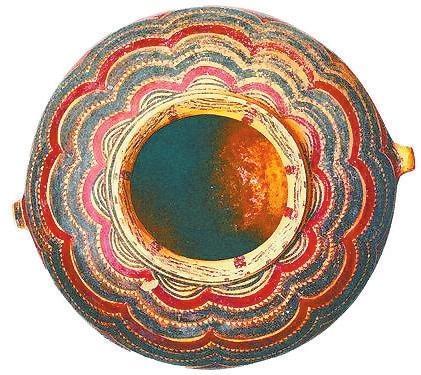 多层垂弧锯齿纹双耳瓮　半山类型　甘肃省博物馆藏