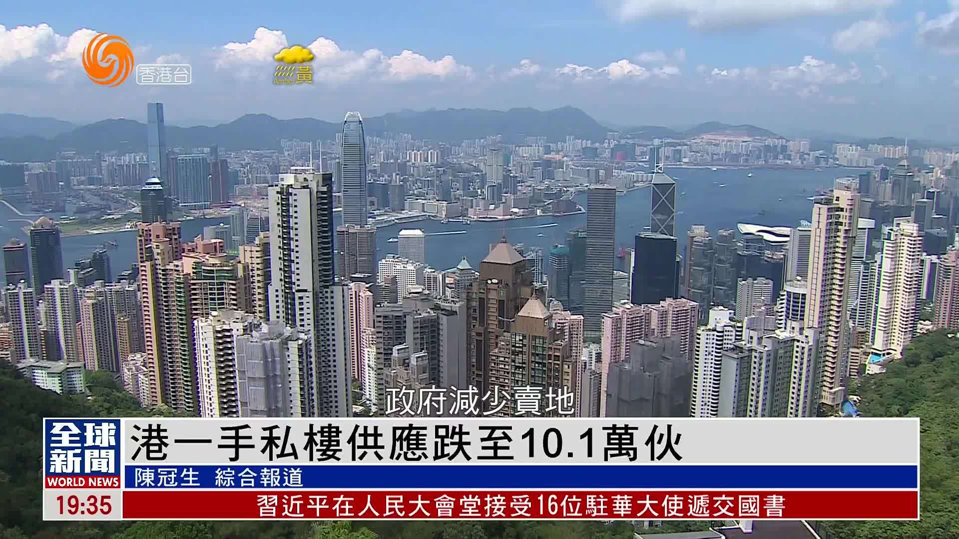 粤语报道｜香港一手私楼供应跌至10.1万伙