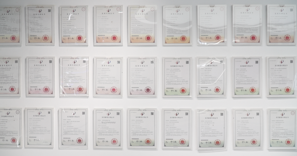 图为菲仕技术的专利墙一角