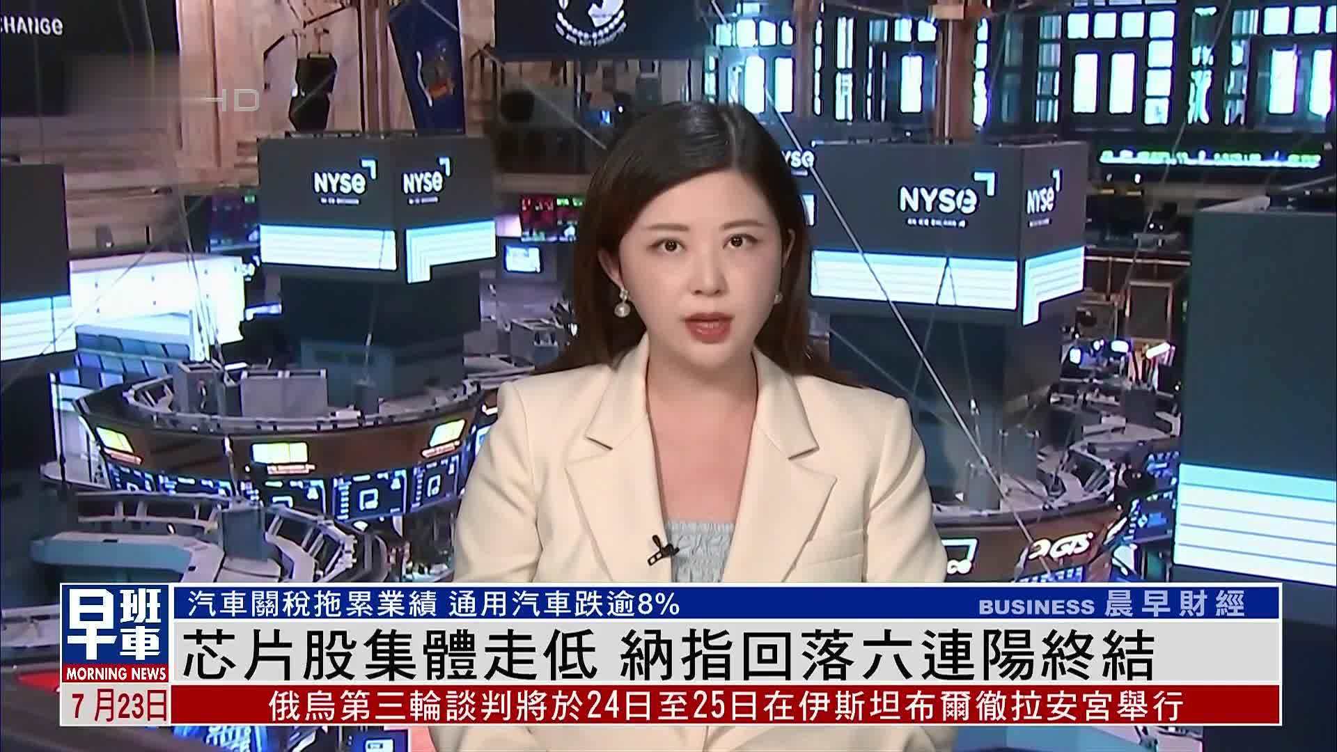 芯片股集体走低 纳指回落六连阳终结