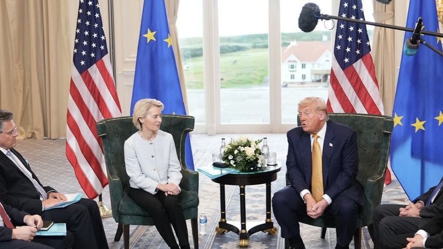 特朗普与冯德莱恩在苏格兰最后会谈  欧美在大限前夕最终达成关税