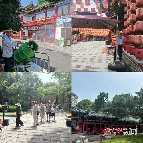 暑期，滕王阁景区工作人员多措并举为游客创造清凉的游玩环境（图源：滕王阁旅游区）
