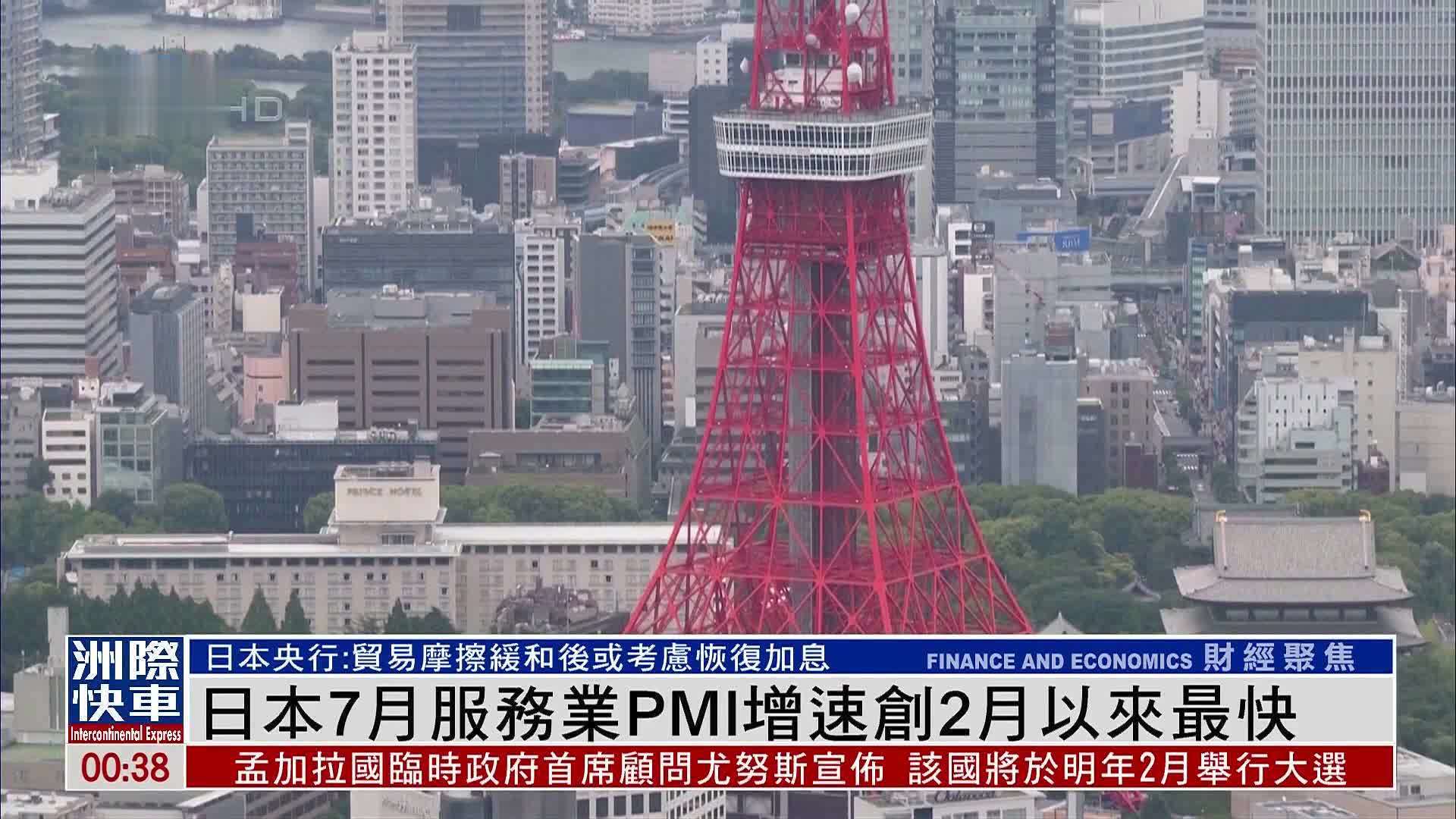 日本7月服务业PMI增速创2月以来最快