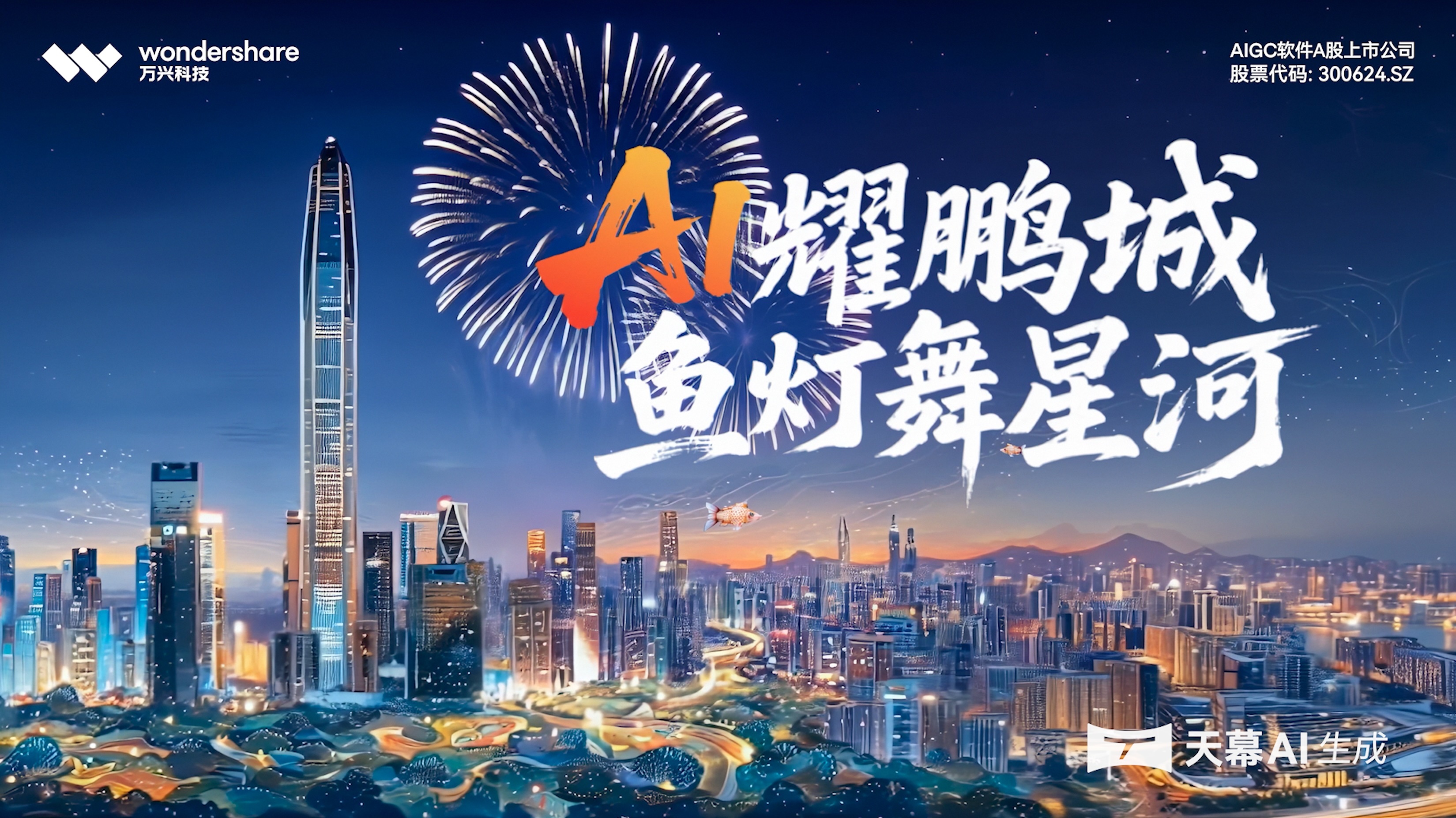 （万兴科技联合深圳广电发布《AI耀鹏城 渔灯舞星河》AI宣传片）
