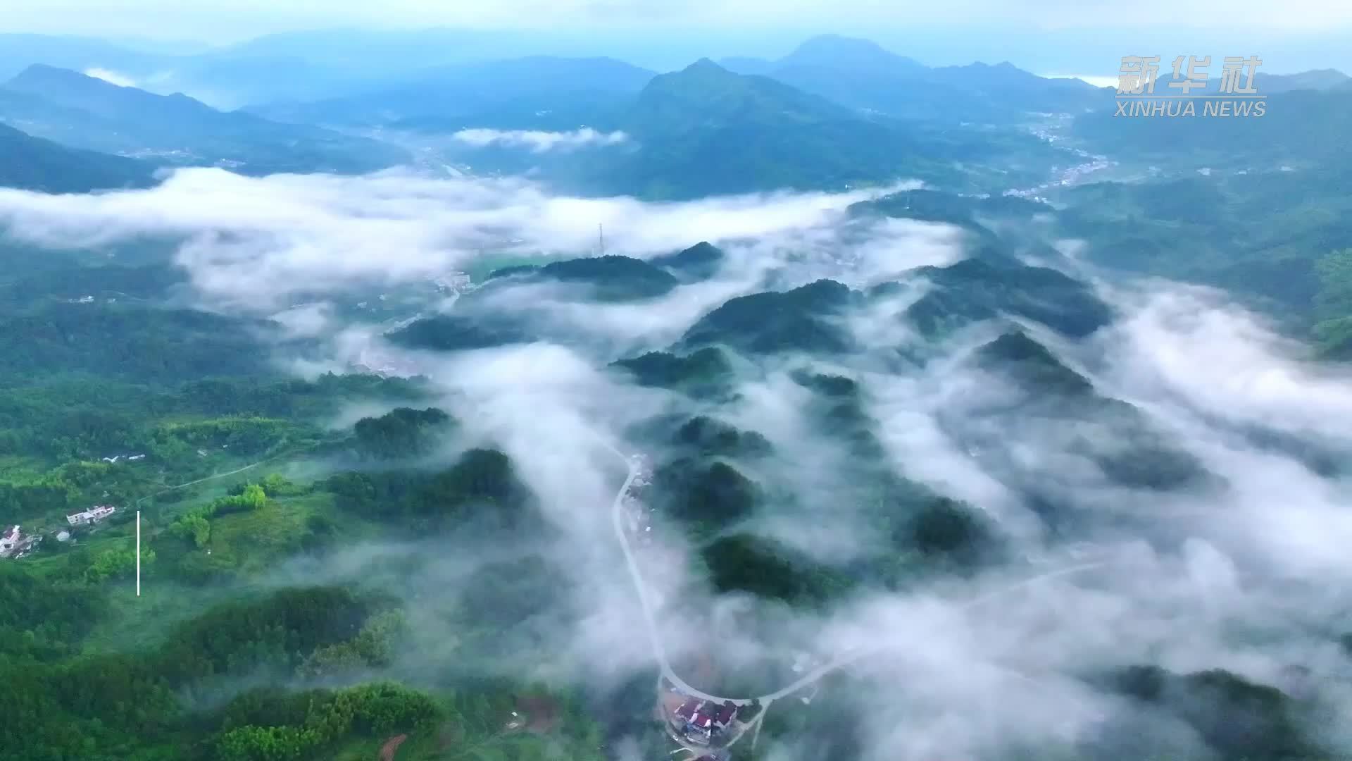 魅力山乡|薄雾笼山乡 美丽如画卷
