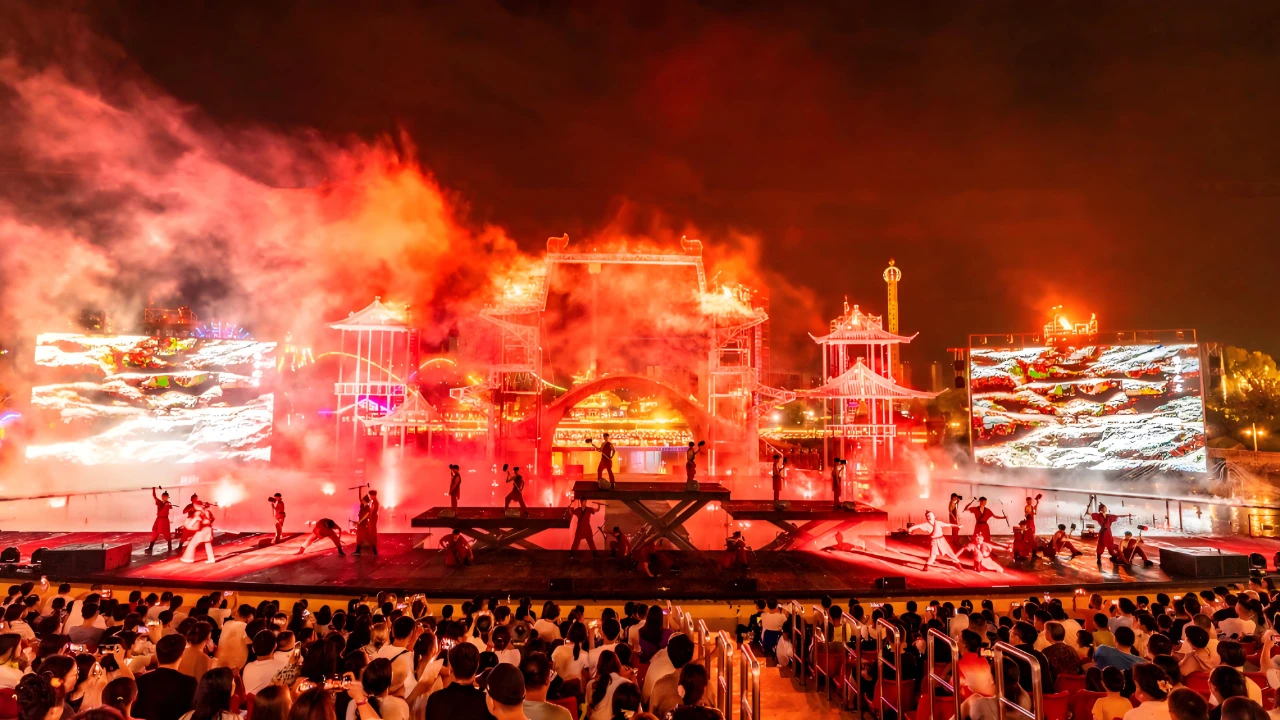 《梦回洪州》实景大秀震撼首演:光影水雾间穿越千年南昌城