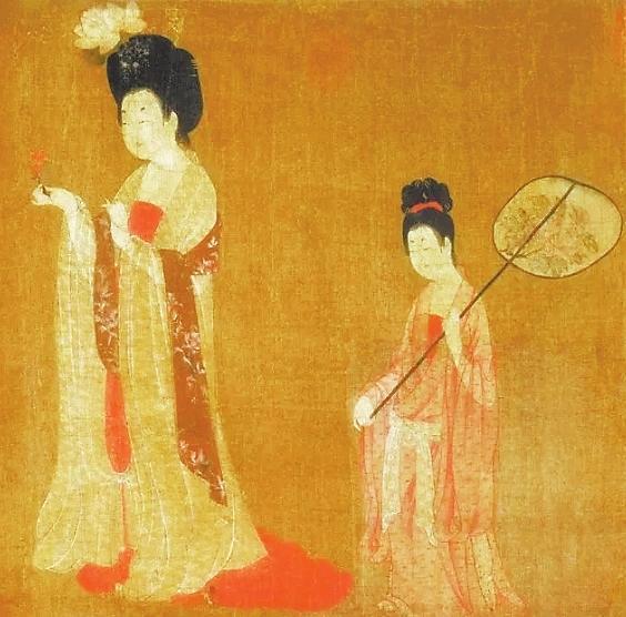 唐　周昉　簪花仕女图（局部）