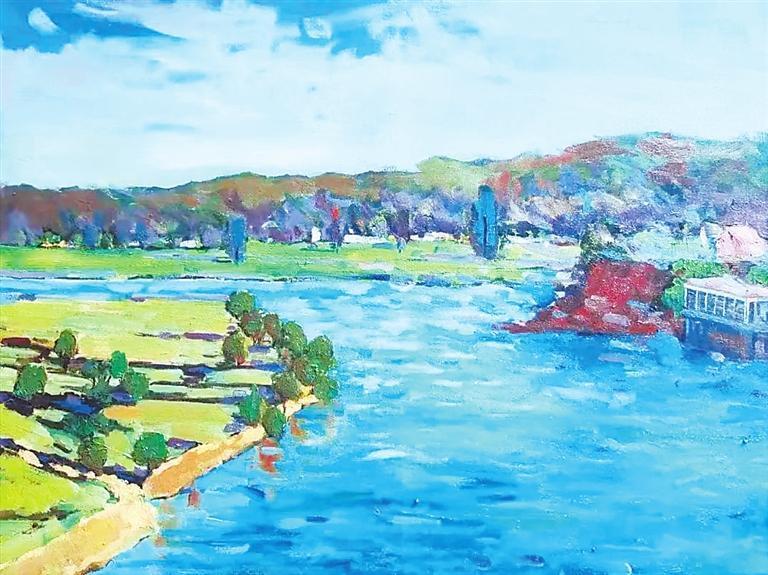 陡城黄河美景　（油画）　蒲秀茹