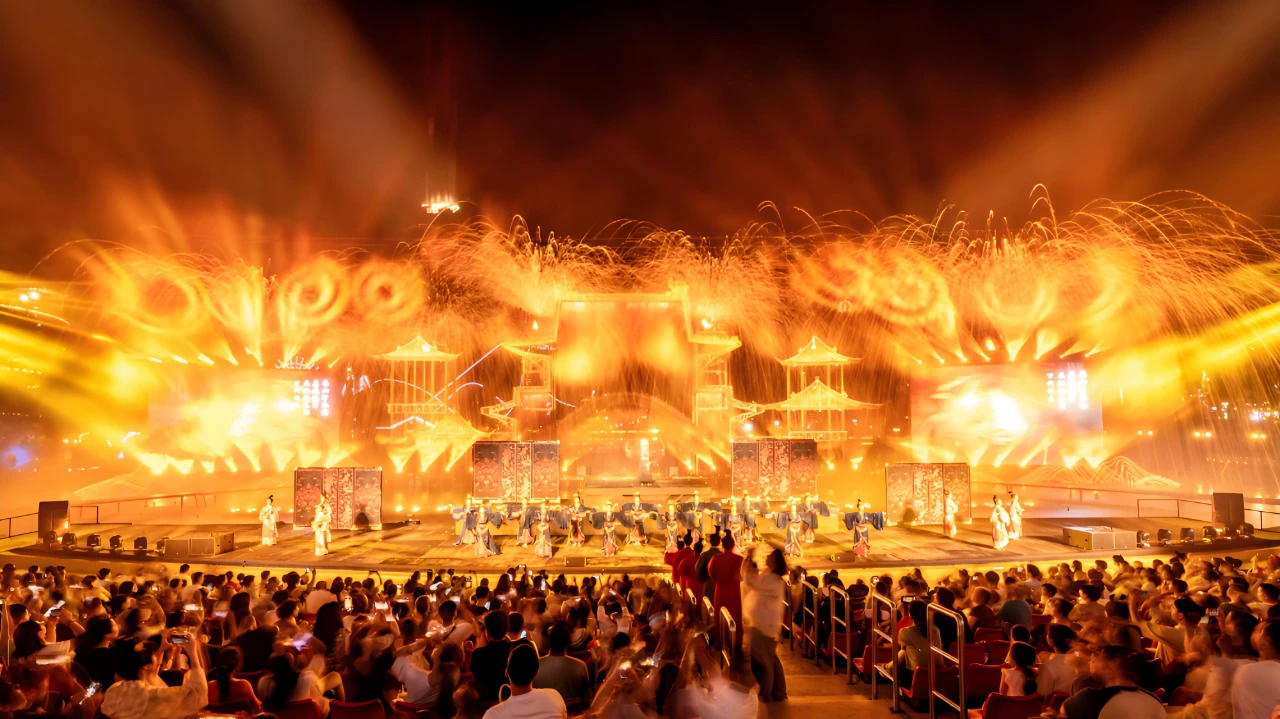 《梦回洪州》实景大秀震撼首演:光影水雾间穿越千年南昌城