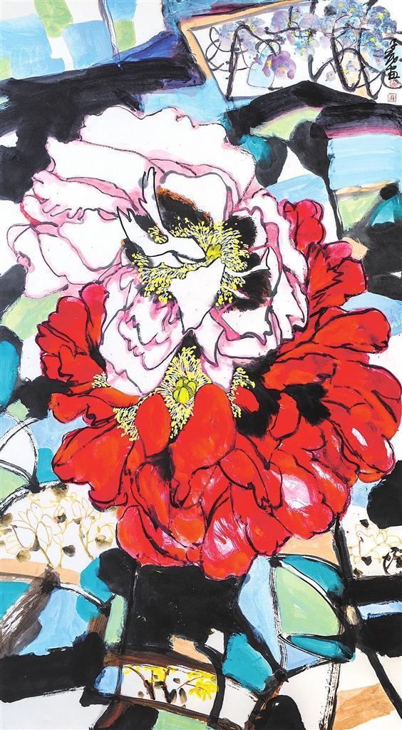 花动一山春色　（中国画）　卢子茂