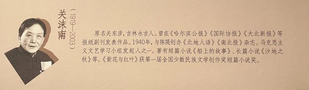 ▲展于黑龙江文学馆“进步作家”展区
