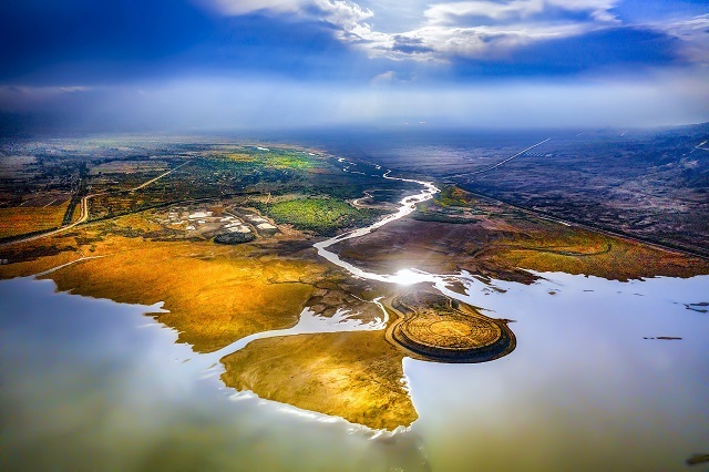 中国最大的沙漠水库——民勤红崖山水库