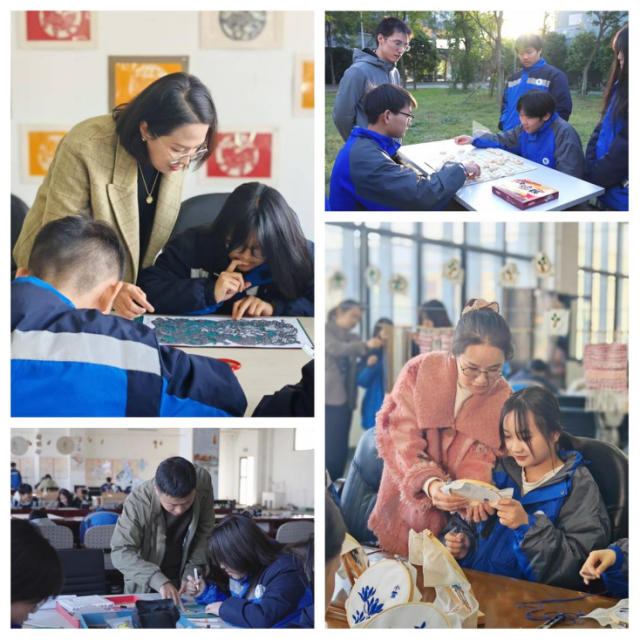 学生从剪纸、扎染等非遗社团活动中汲取丰富的文化养分