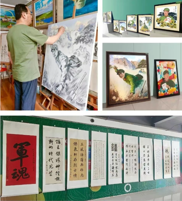 创作英雄王杰主题书画作品