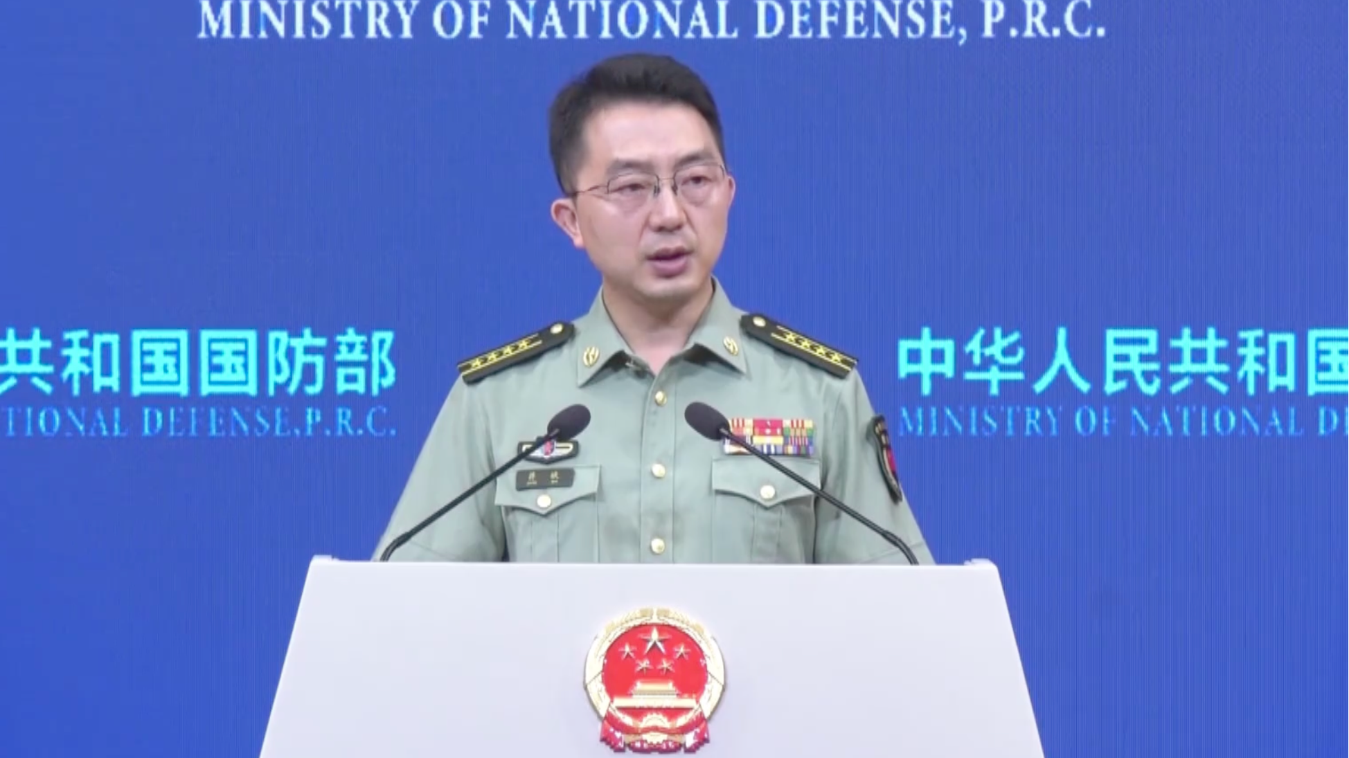 中国国防部：“台独”不除 打“独”促统一刻不停