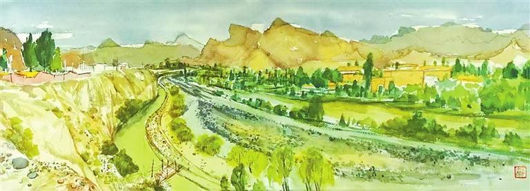 肃南县康乐镇隆畅河畔　（中国画）　李伟