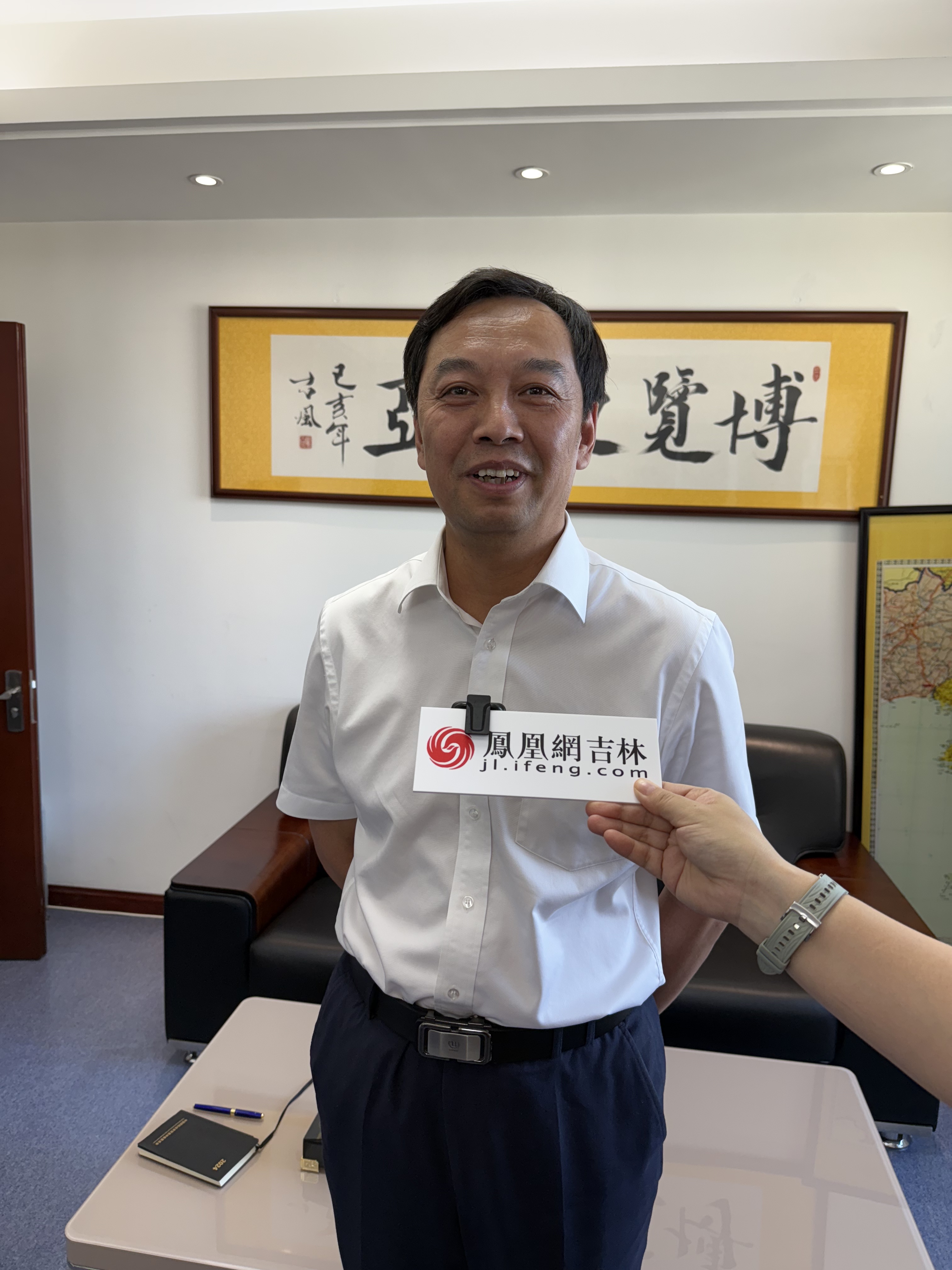 吉林省贸促会副会长宣兆海介绍东北亚博览会筹备情况。 王浩然（实习）/摄