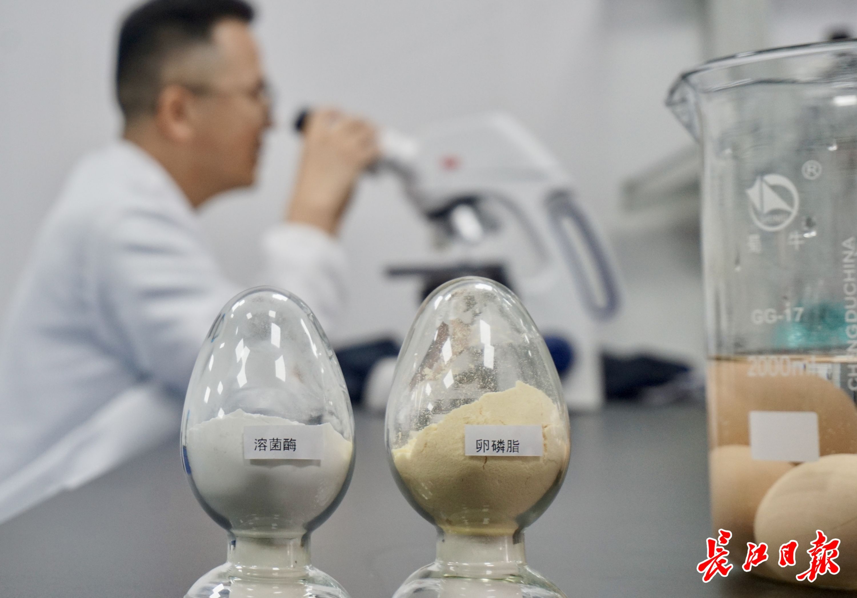 从鸡蛋中提取的营养物质。长江日报记者秦璟 摄
