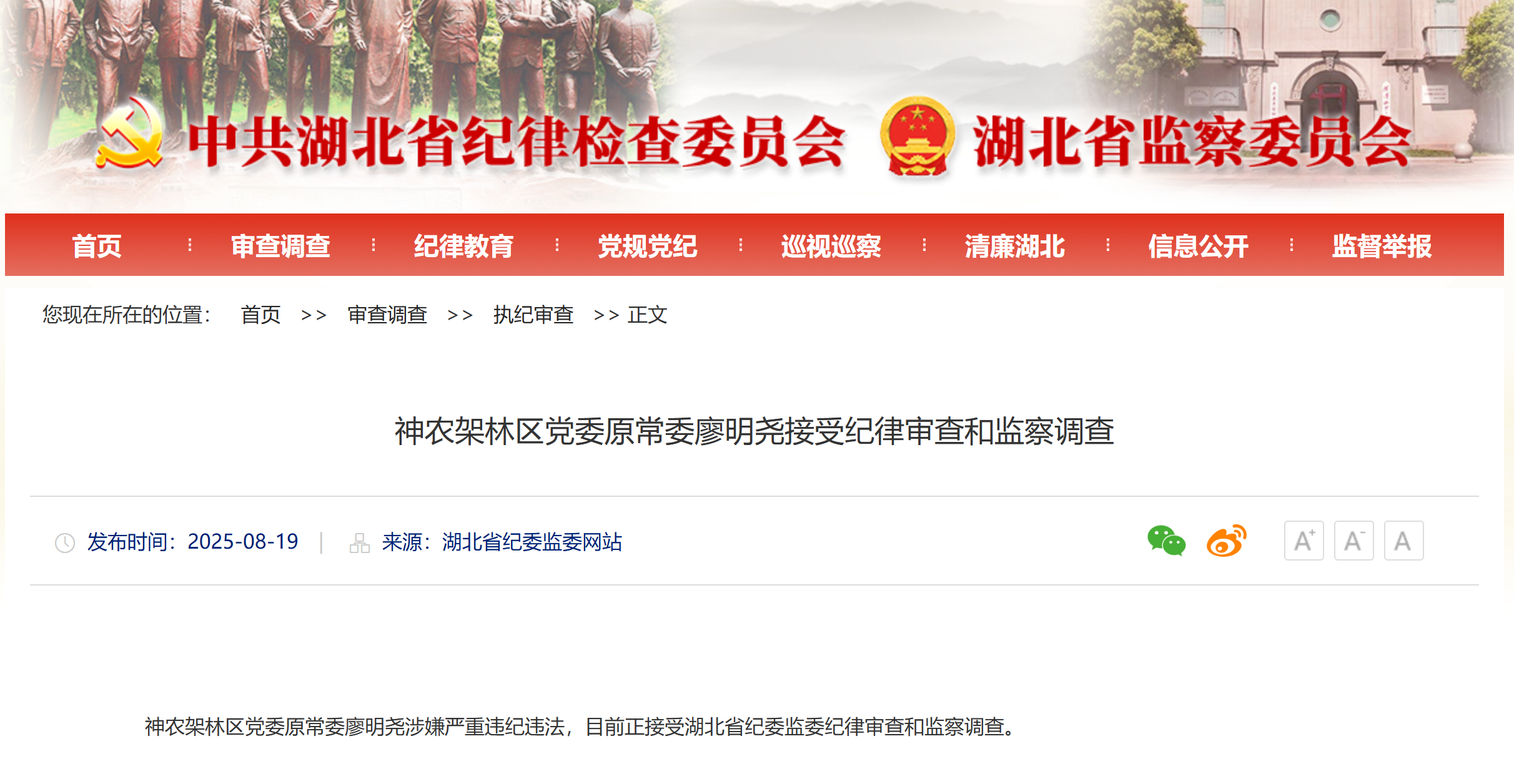 湖北兩人被查