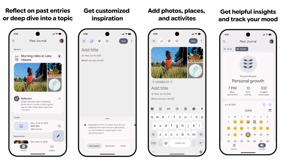 心事放心写：谷歌推Pixel Journal日记App，AI写作提示