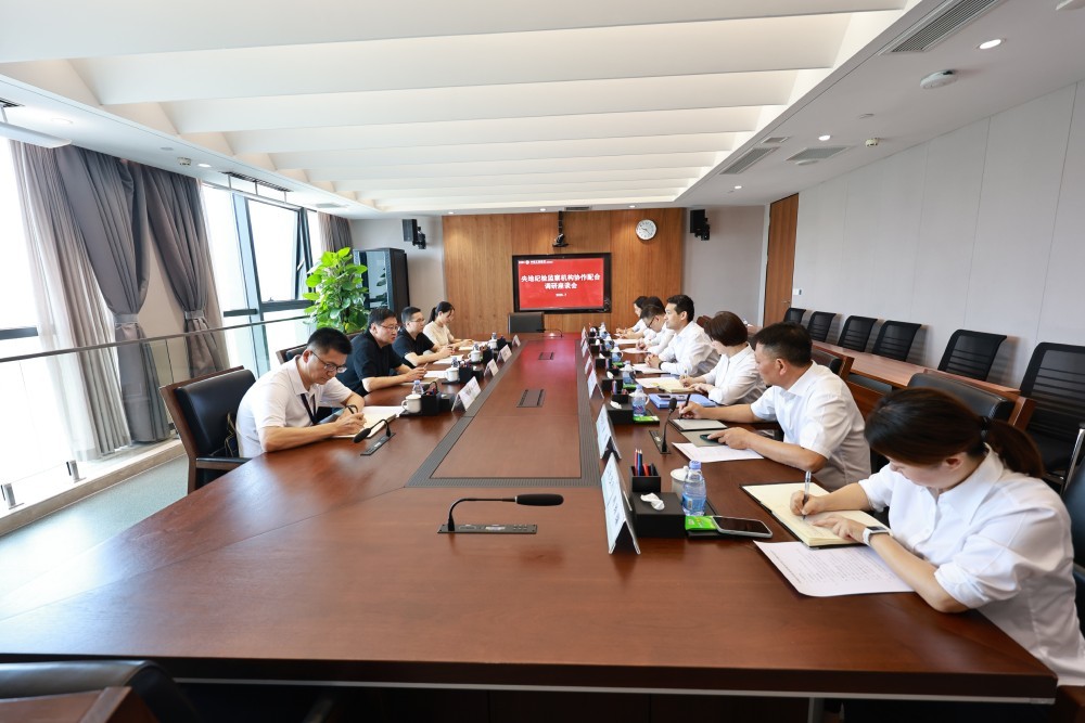 ▲市纪委监委实地调研南岸区纪委监委及其属地中央在渝单位工行重庆市分行，会上现场启动央地协作绿色通道并促成案件移交。受访者供图