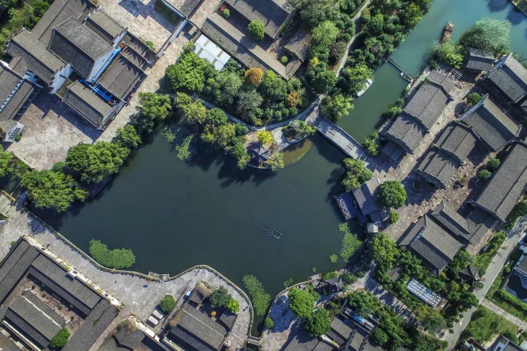 镇海郑氏十七房航拍图