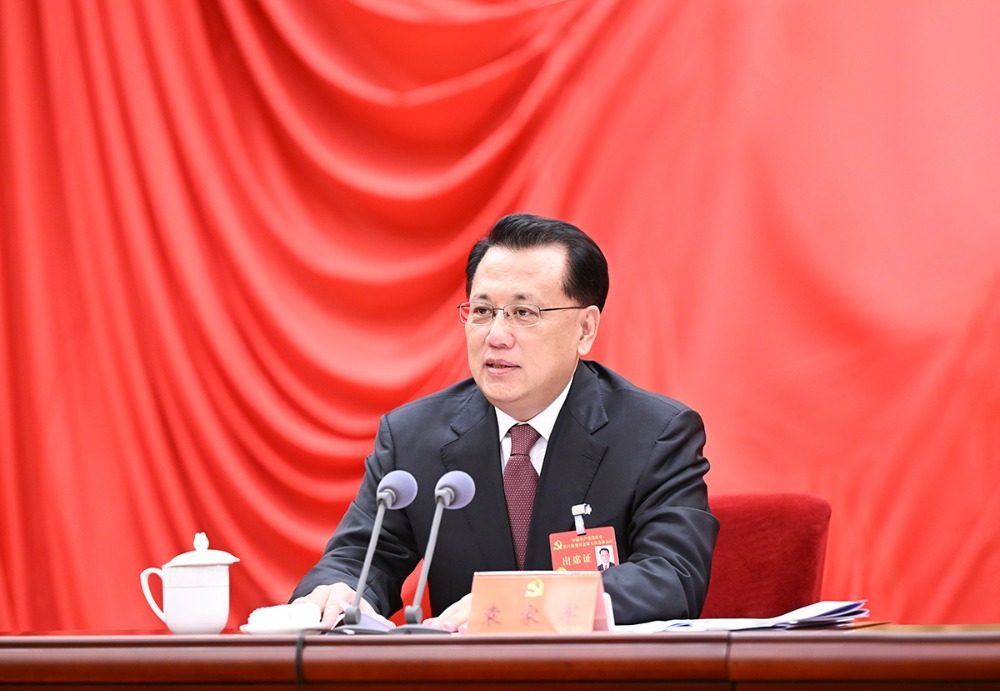 ▲市委书记袁家军讲话。记者 苏思 摄