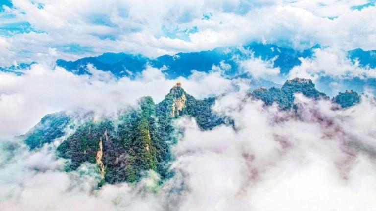 秦岭云海。(记者 王健 实习生付子涵摄)