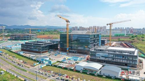 项目建设现场机械轰鸣、塔吊林立(钟万汕 摄)