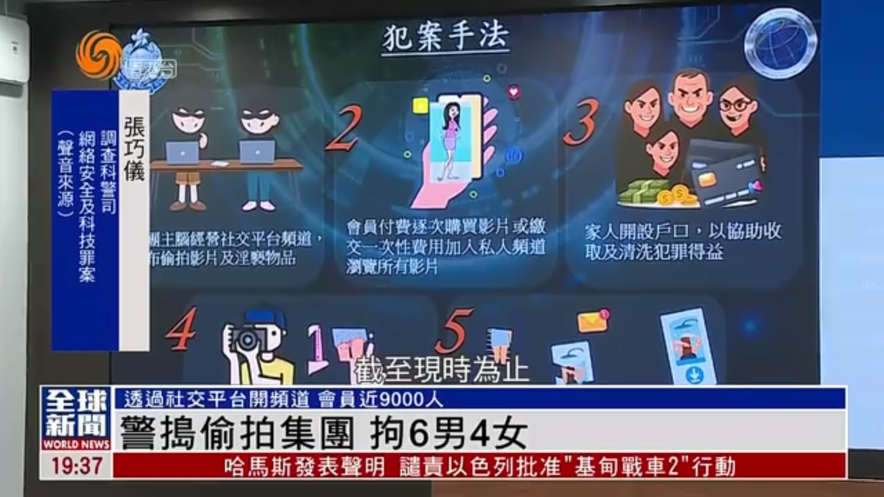 粤语报道｜香港警方捣破偷拍集团 拘6男4女