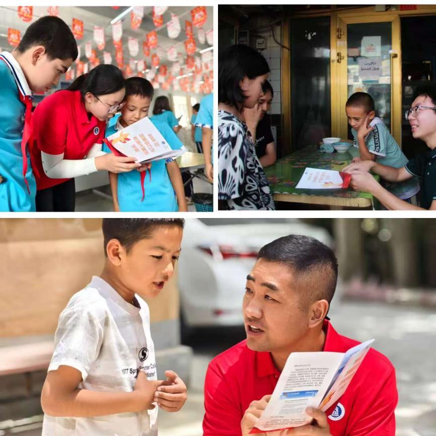 青喀联合实践队在社区餐厅、喀什古城与偏远村庄设立流动教学点