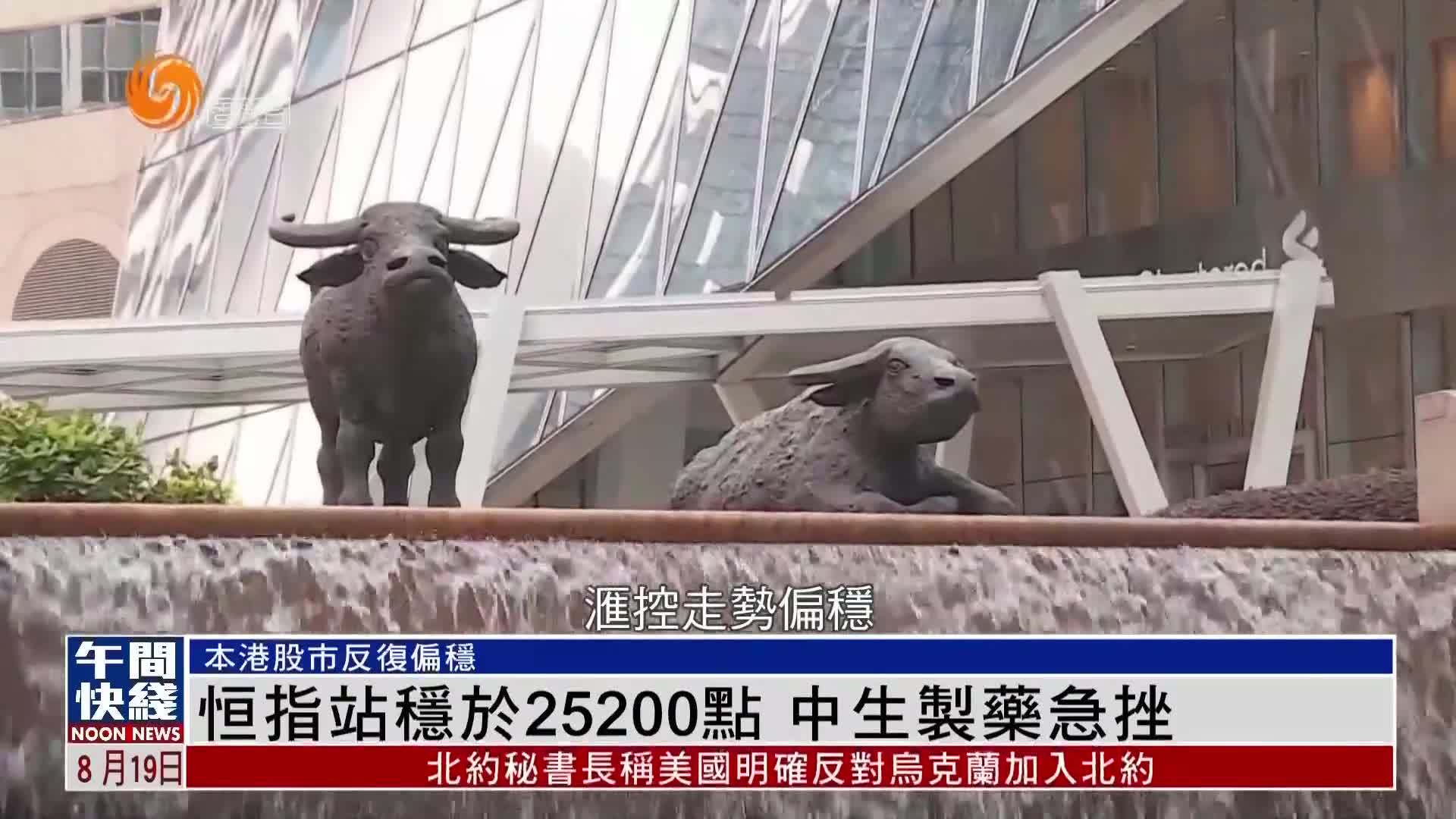 粤语报道｜恒指站稳于25200点 中生制药急挫