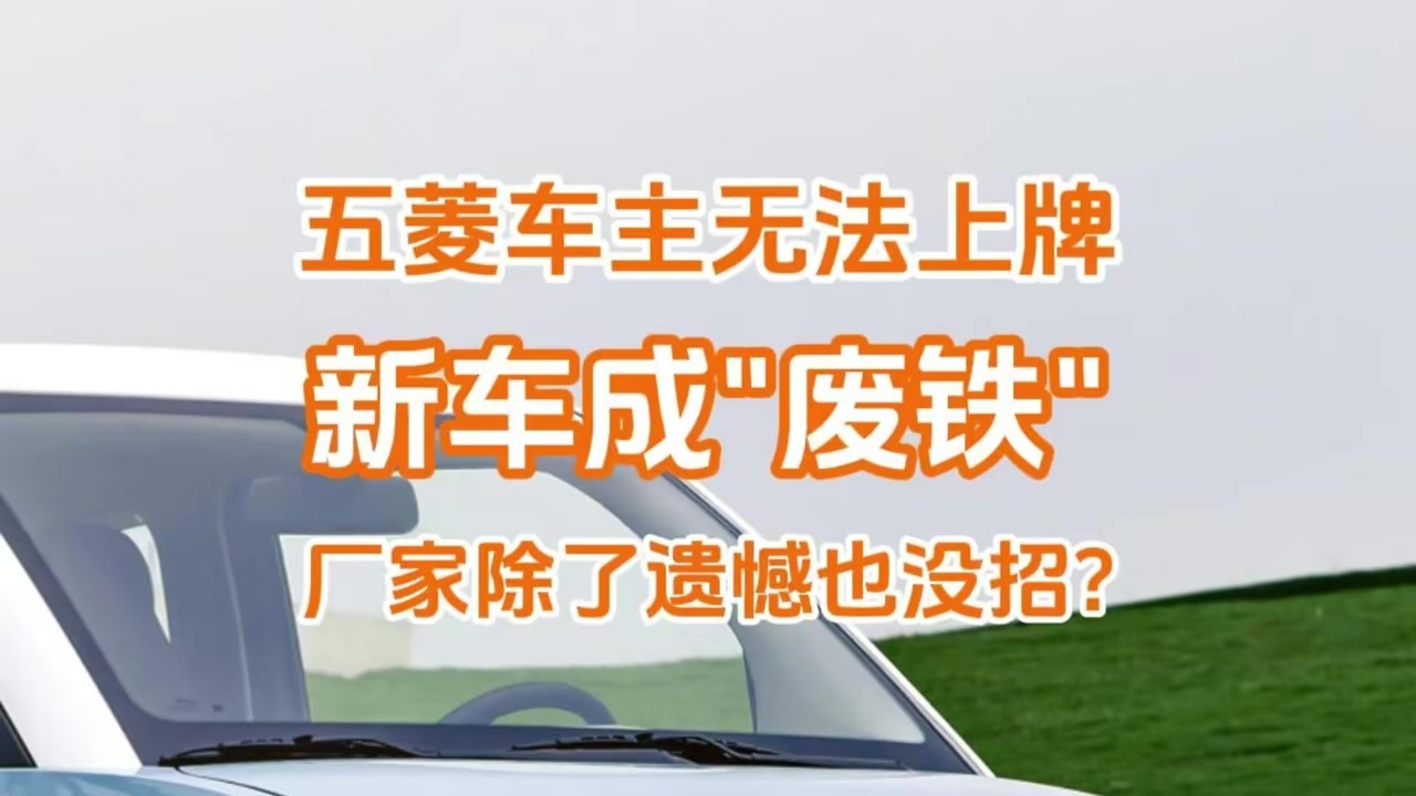 新车变“废铁”，多位五菱车主无法上牌，厂家除了遗憾也没招？