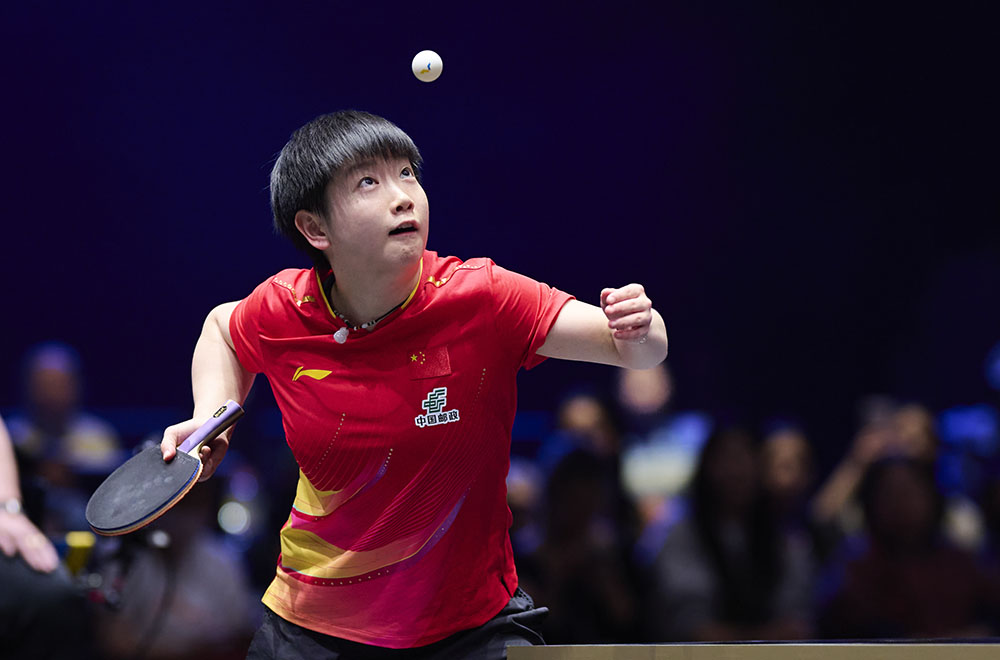 孙颖莎在比赛中。图片来自WTT官网