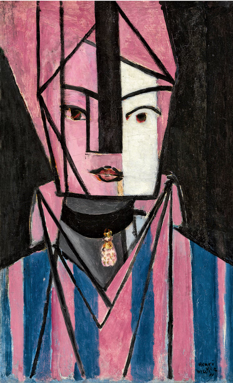 马蒂斯绘制的《白色和粉色的头像》，1914-1915年