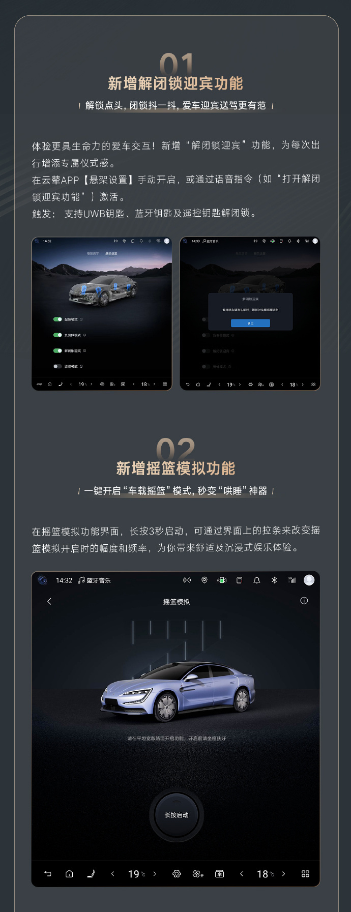 仰望U7 OTA升级：新增伸懒腰、前后波浪、旋转波浪趣味动作