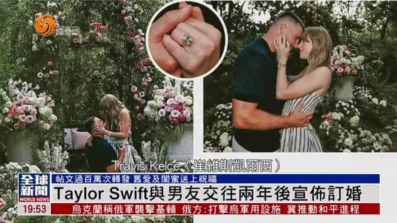 粤语报道｜娱乐快递：Taylor Swift与男友交往两年后宣布订婚