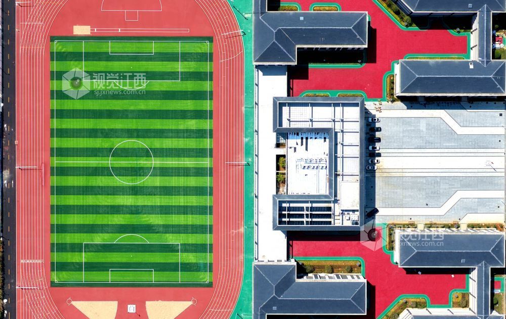2025年8月26日，航拍即將在秋季開學投入使用的江西省吉安市峽江縣城北學校。
