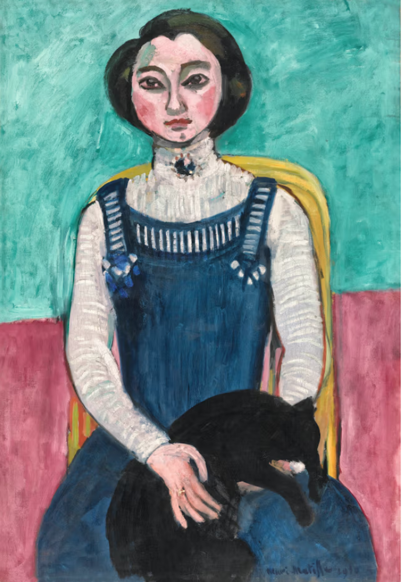 马蒂斯《抱着黑猫的玛格丽特》，1910年