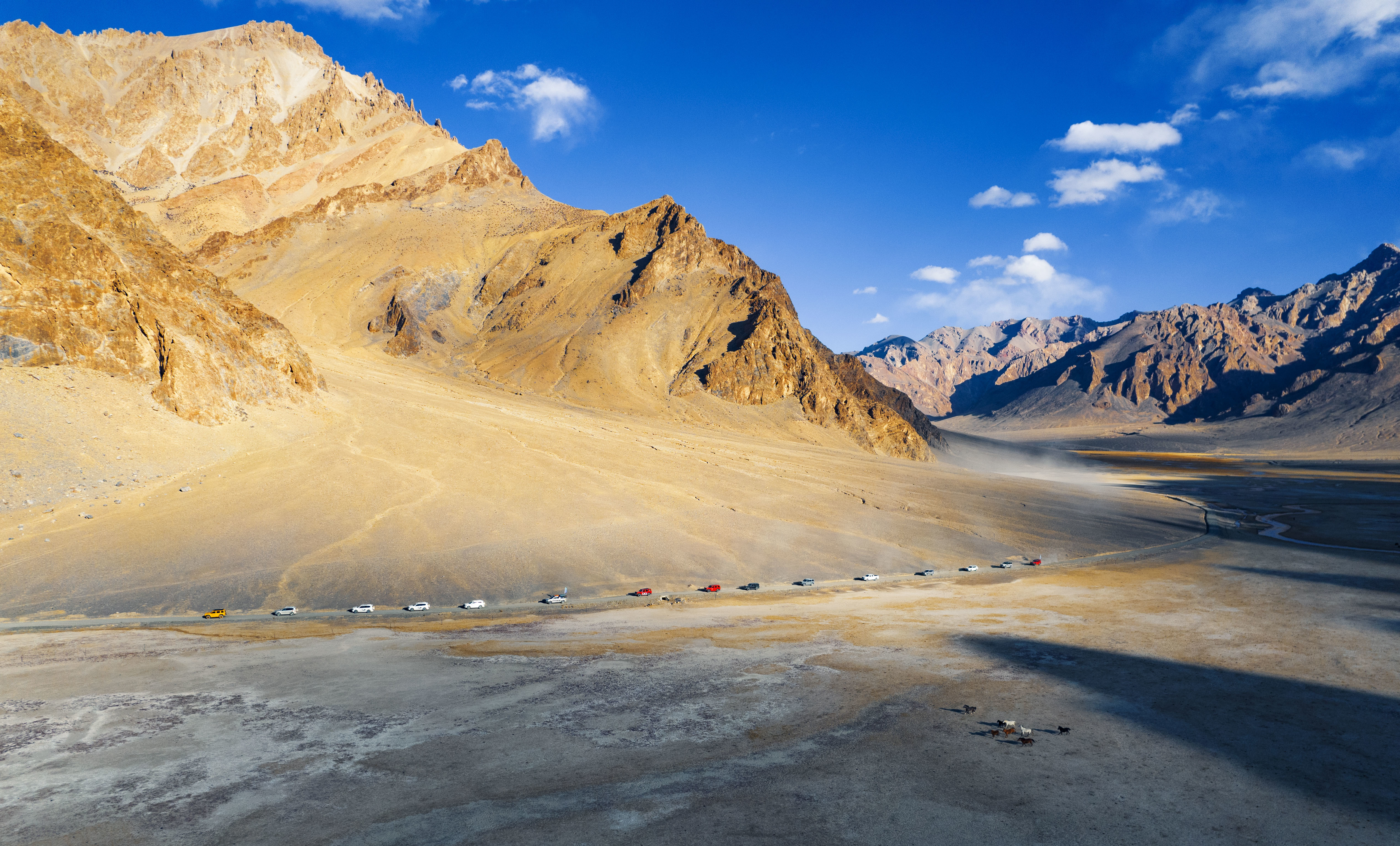 图为自驾车队畅游在阿里地区（资料片　阿里地区文化和旅游局供图）