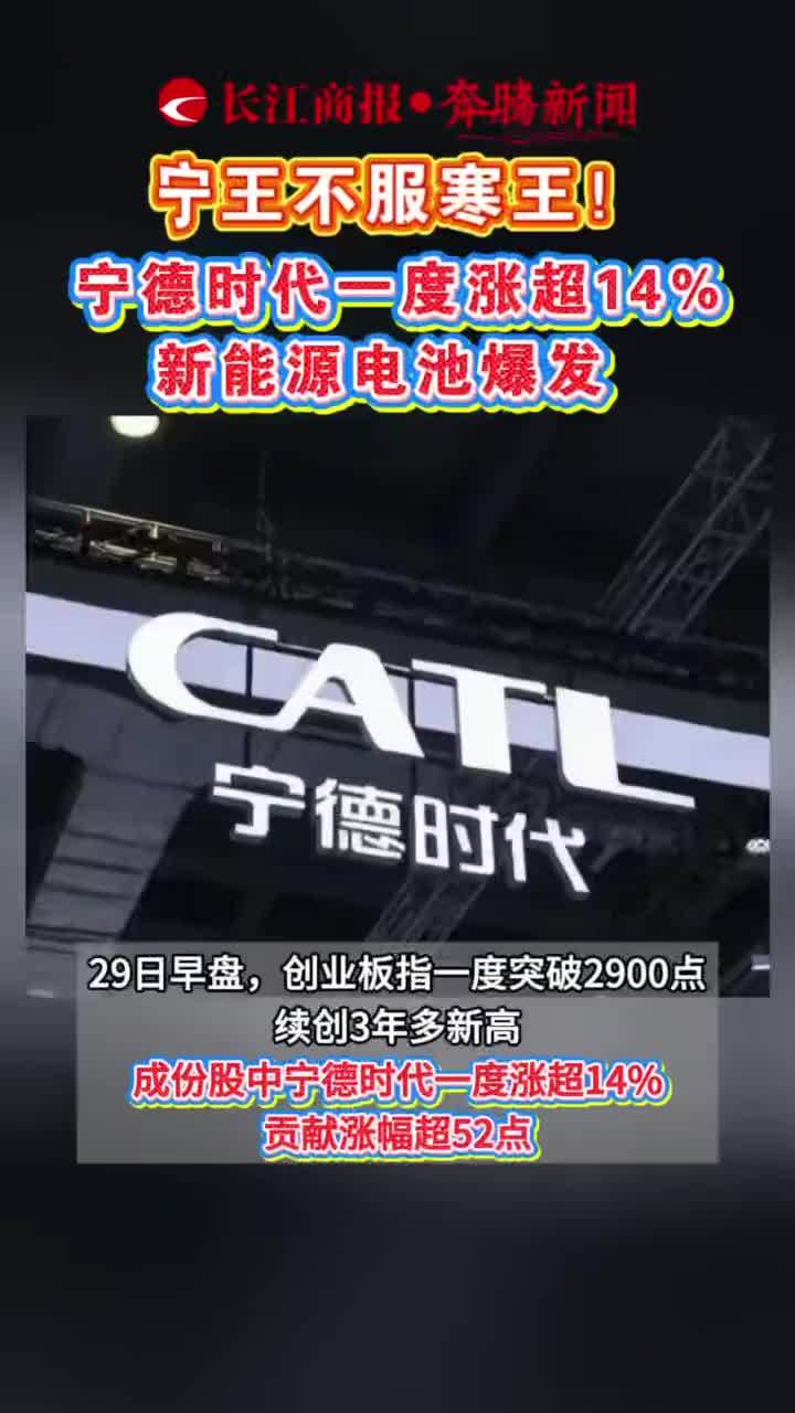宁王不服寒王！宁德时代一度涨超14%新能源电池爆发 #宁德时代