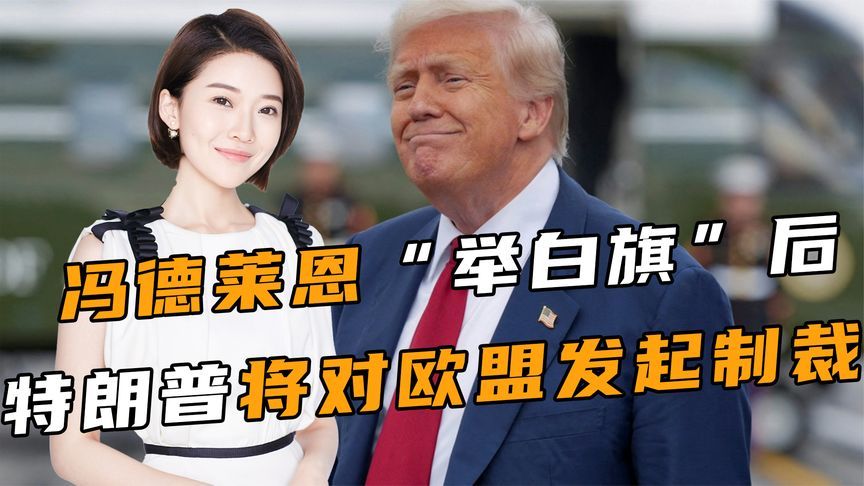 冯德莱恩“举白旗”后，特朗普将对欧盟发起制裁，中方说的话应验