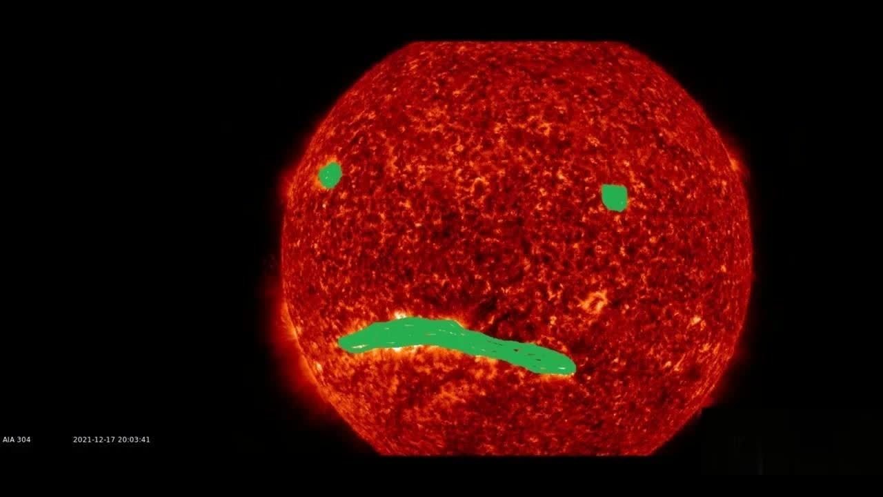 诡异的太阳，这个脸有点吓人，不信来看