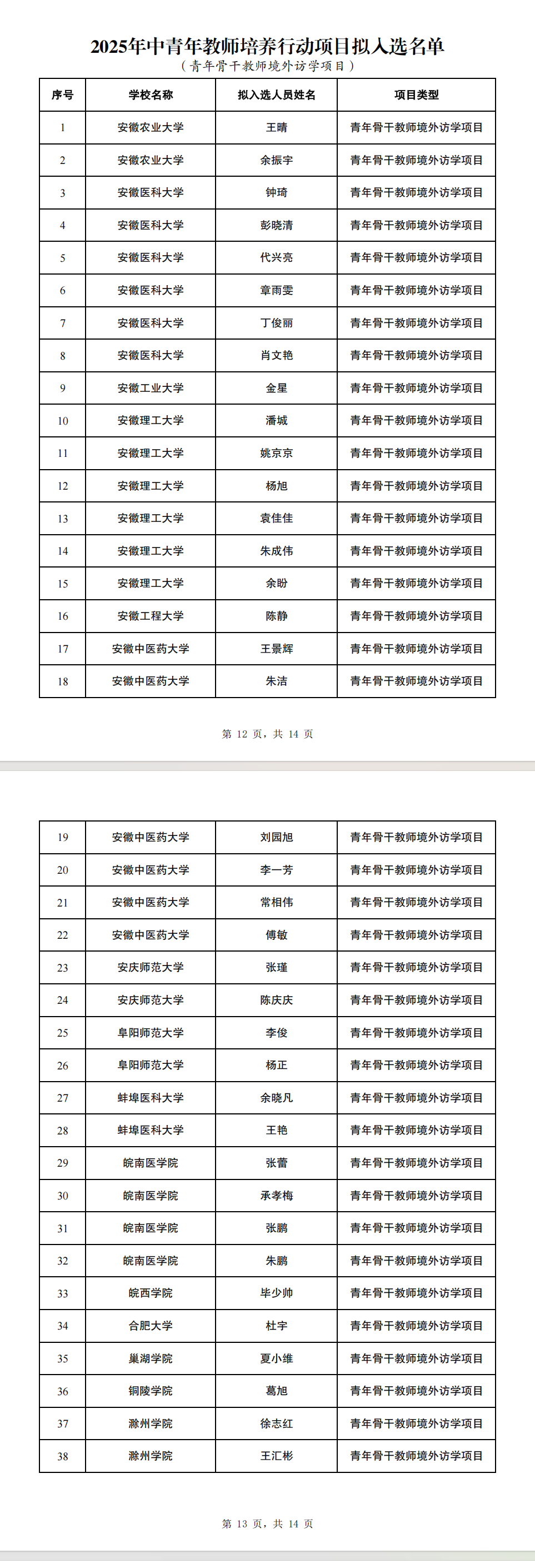 安徽省教育厅最新公示名单,这些教师入选!