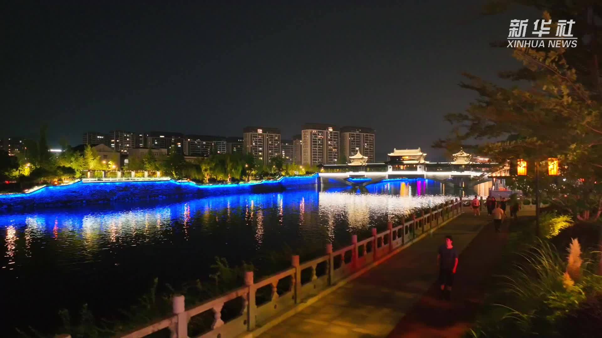 苕溪夜景：一河灯火映星河