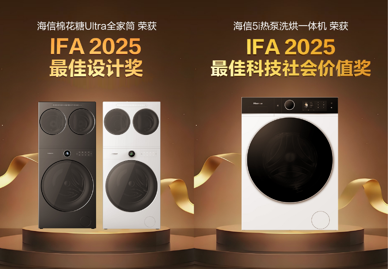 柏林IFA展上的中国智慧:海信洗衣机斩获“年度产品创新”和“最佳科技社会价值”双重大奖