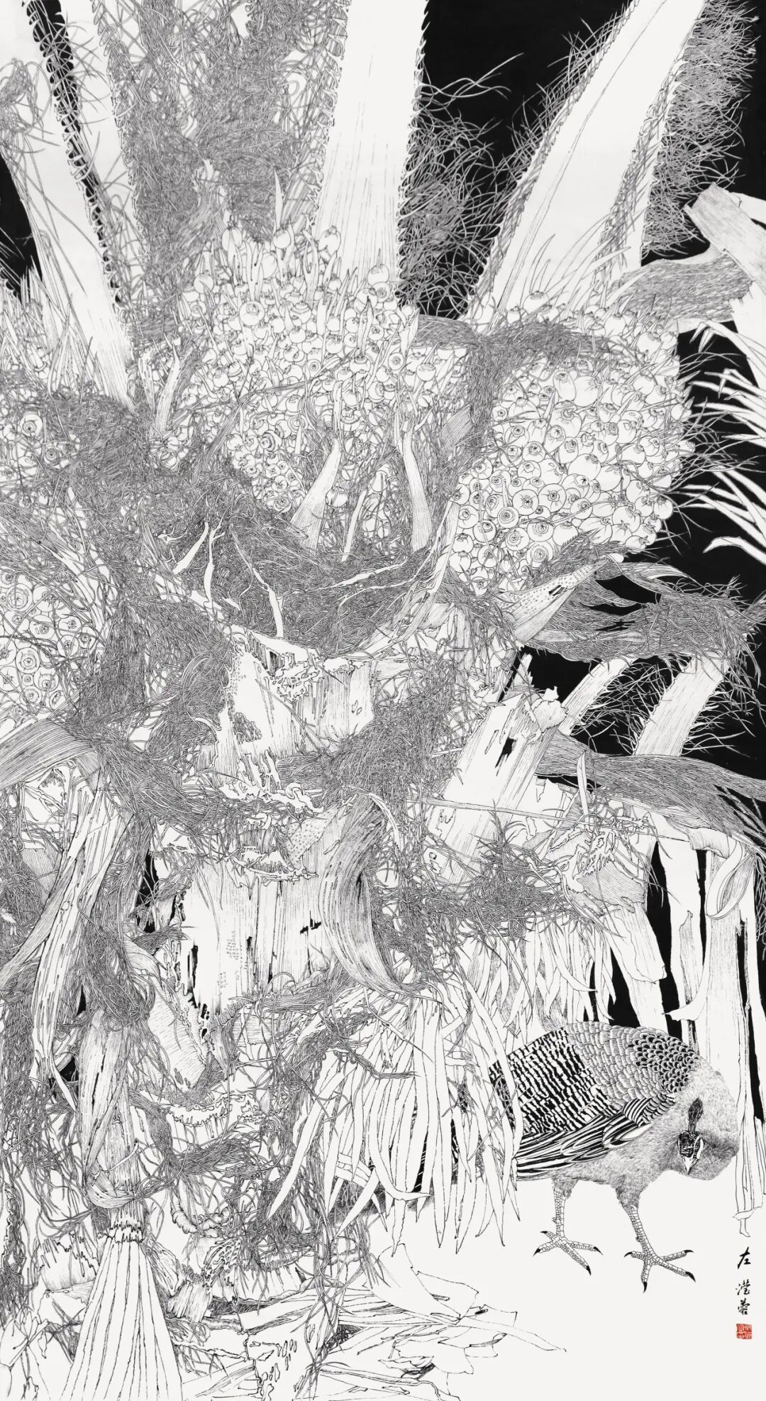 左滢蓉 《春晖飒飒》 100x200cm