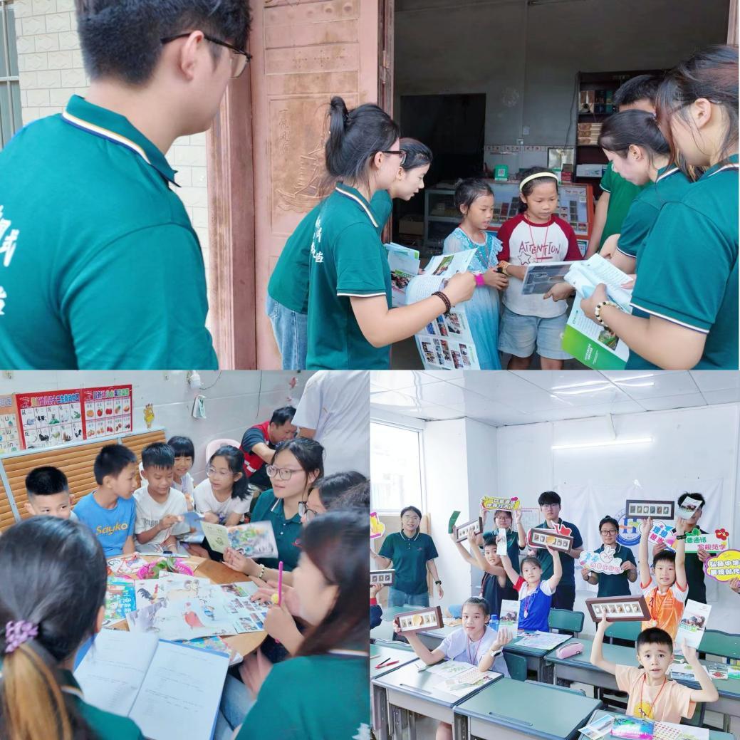 团队成员在天等县社区、学校、居民家中开展“财商启蒙”宣讲