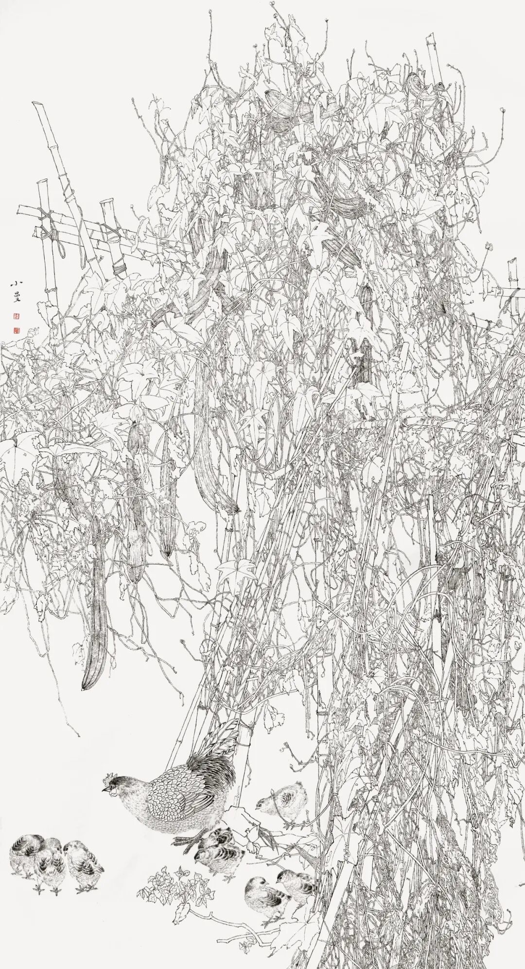 钱红曼 《小园疏影》 100x200cm